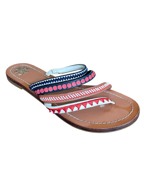 Tory Burch Shoes - Tory Burch Patos Embroidered Leather Resort Sandals Approx 7